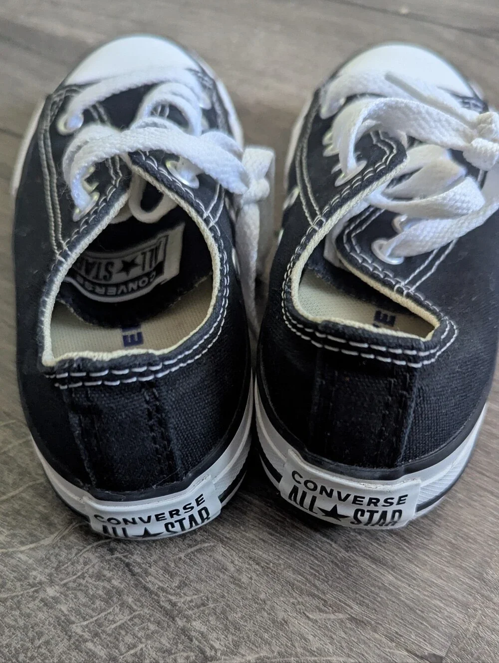 Converse Black Canvas Kids Sneakers with White Accents